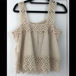 Burning torch crochet woven top